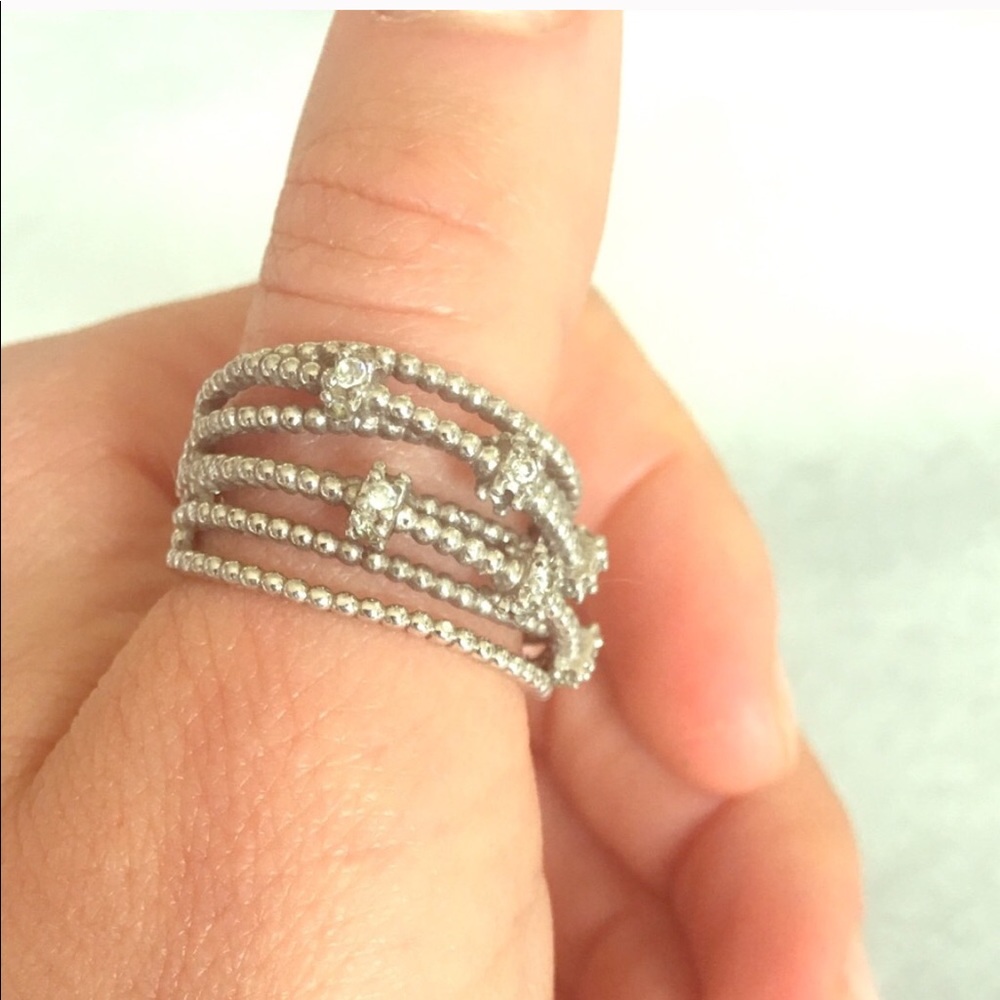 Sterling silver ring with cubic zirconia